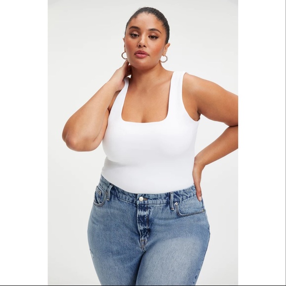 GOOD AMERICAN White Modern Tank Scuba Bodysuit Size Large - Picture 1 of 12